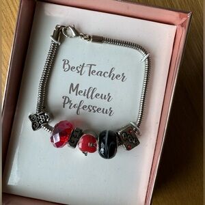 Best Teacher Charm Bracelet. New. Never Worn.